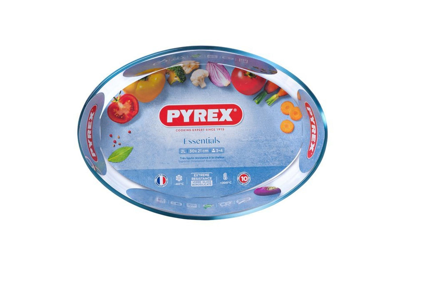 Pirofila ovale in Pyrex 30x21cm. Bicchiere da 2l