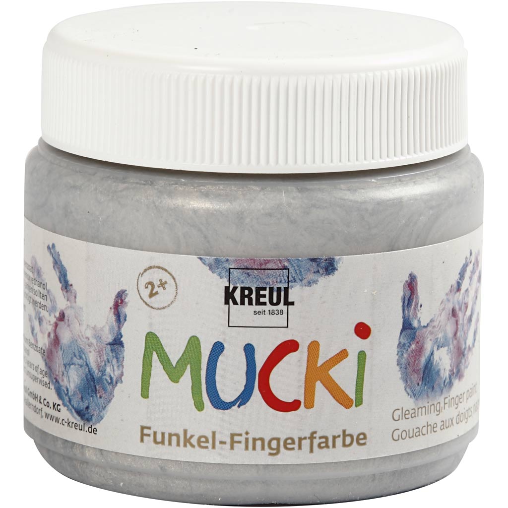 Creative Company Mucki Finger Paint Silver Metallic, 150 ml