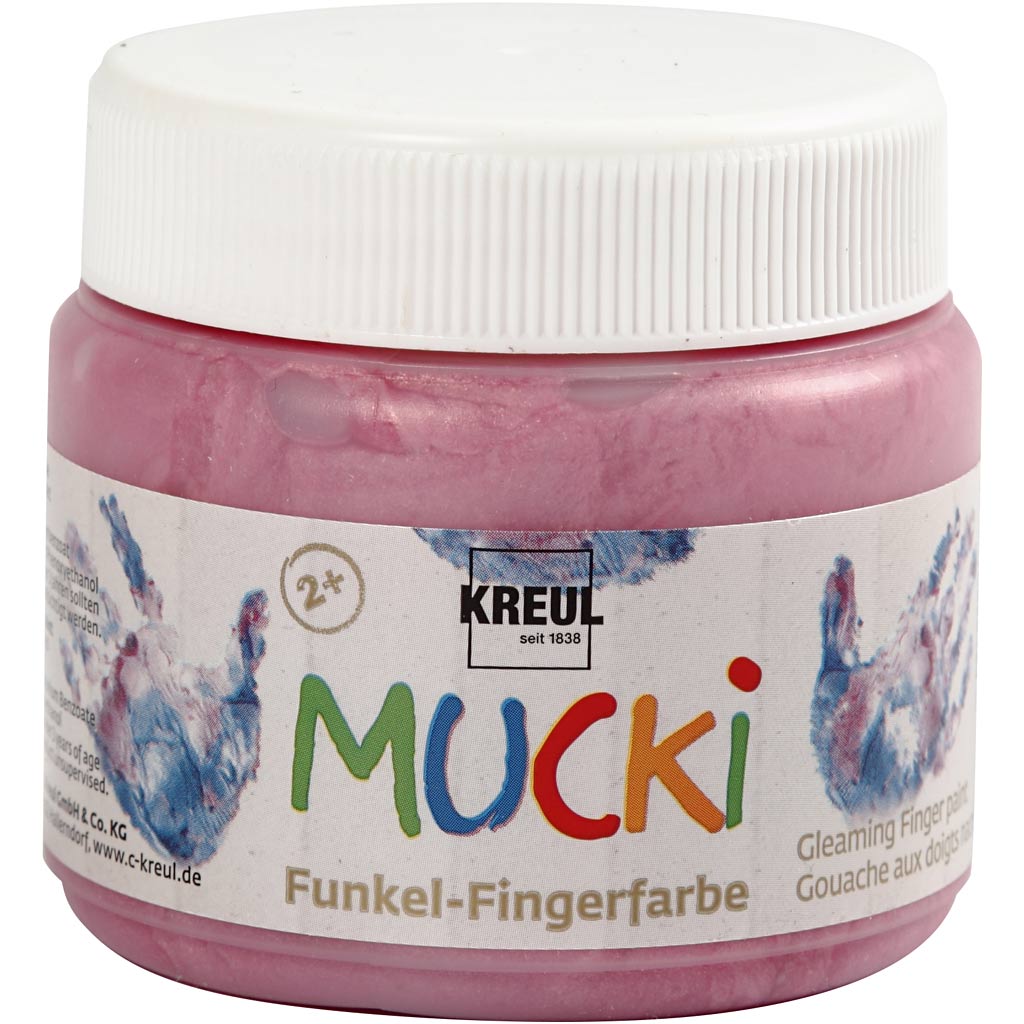 Creative Company Mucki Finger Paint Pink Metallic, 150 ml