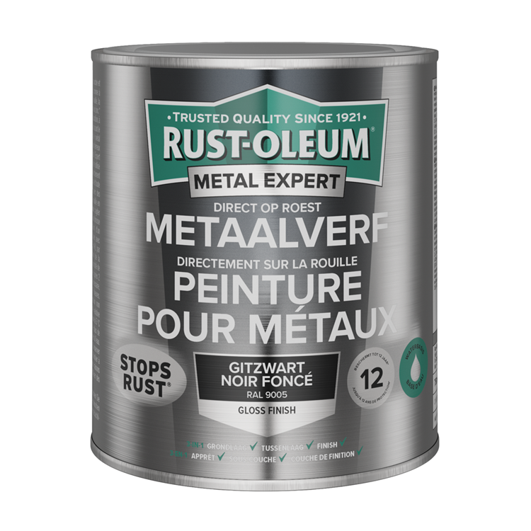 Rust-oleum 1071327 - pintura metal-hg - ral9005 -750ml directamente sobre el óxido | 1 pieza