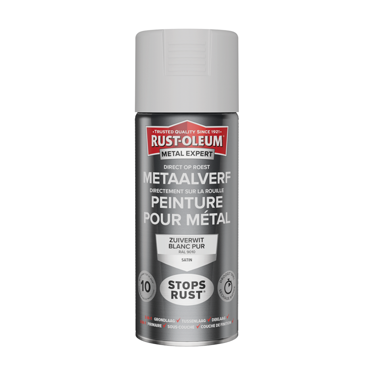 Rust-oleum 1071329 - pintura para metal -zg -ral9010 -400mldirecta sobre el óxido | 1 pieza