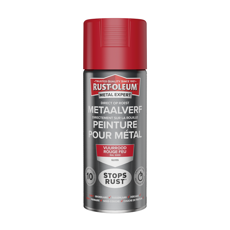 Rust-oleum 1071344 - pintura para metal -hg -ral3000 -400mldirecta sobre el óxido | 1 pieza