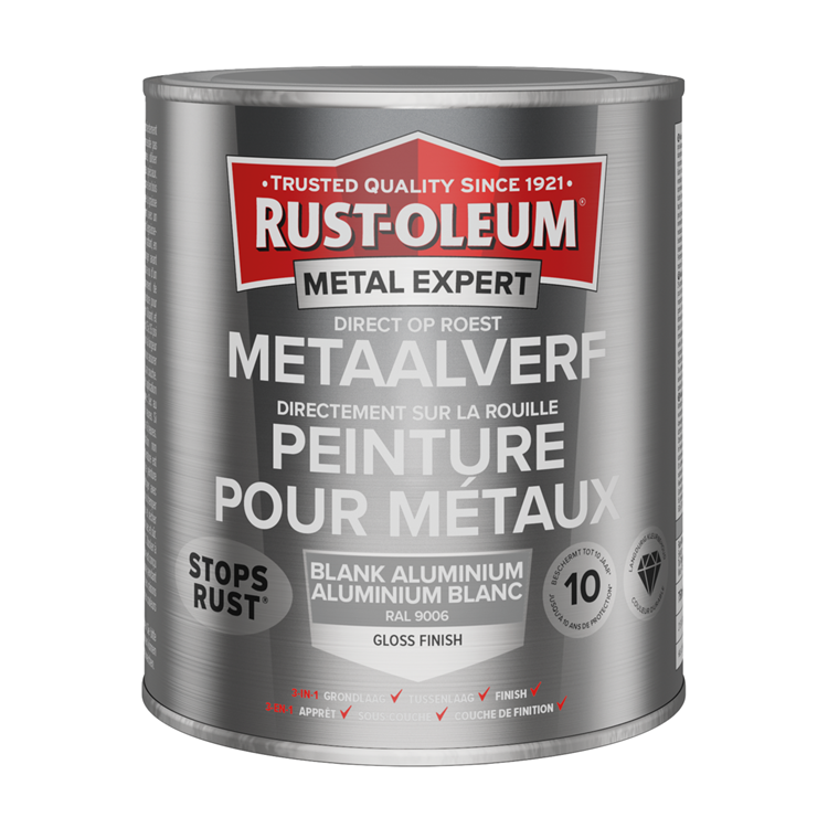Rust-oleum 1071353 - pintura para metal -hg -ral9006 -400mldirecta sobre el óxido | 1 pieza