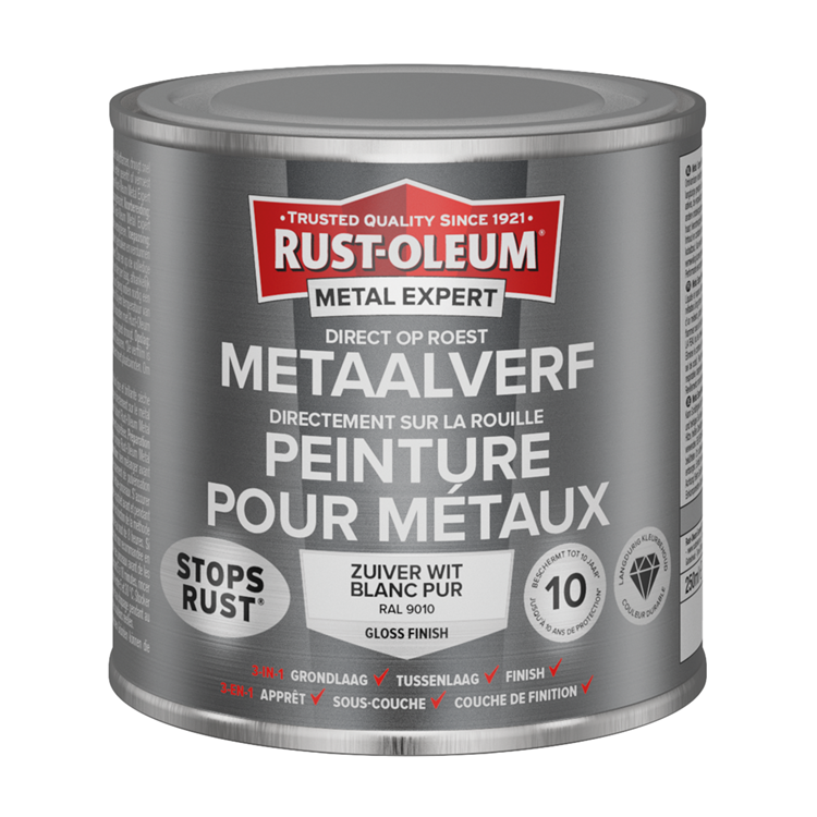 Rust-oleum 1071341 - pintura para metal -hg -ral9010 -250mlpintura para metal -hg -ral9010 -250m | 1 pieza
