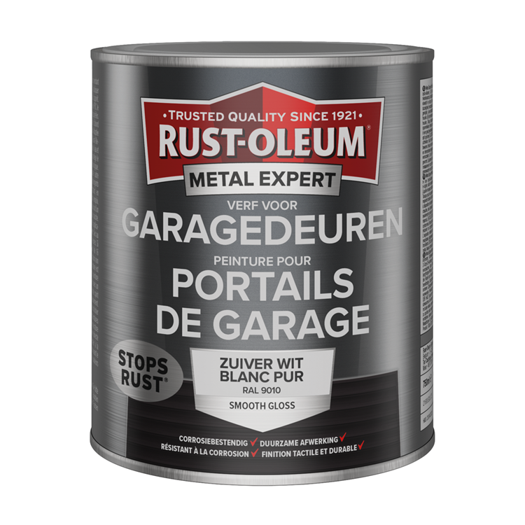 Rust-oleum 1071355 - pintura carril puerta garaje 9010-750ml metal expert | 1 pieza