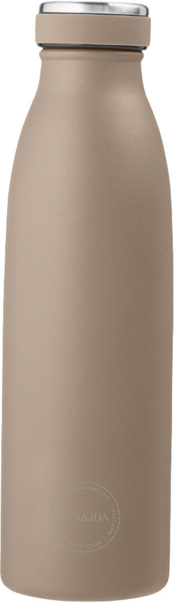 Aya ida - drinking bottle - thermosfles - waterfles - 500ml - dusty brown