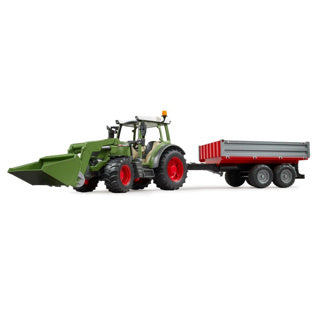 Bruder Fendt Vario 211 con cargador frontal y camión de pollo