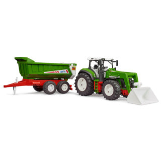 Bruder Roadmax Tractor con caricatore anteriore e rimorchio