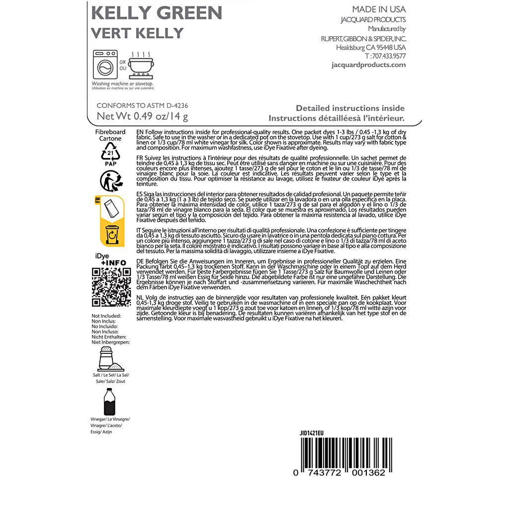 Idiota per tessuti naturali, verde erba, 14 gr 1 scatola