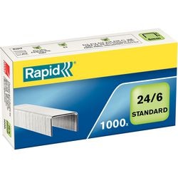 Grapas rapid plata 24 6 acero 1.000 piezas 20 hojas