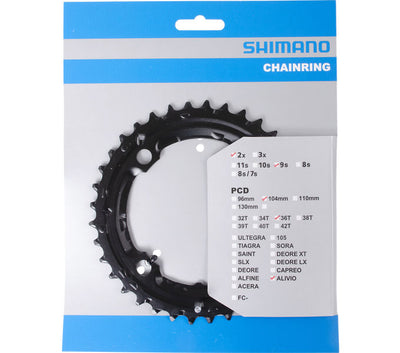 Shimano kettingblad 36 tands alivio fc-m4000 fc-m4050 (ac) 9 speed - zwart