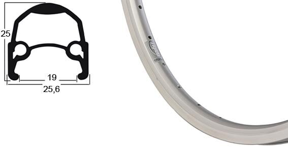 Ryde Rim Andra 10 DV 36H 19-622 Sil.