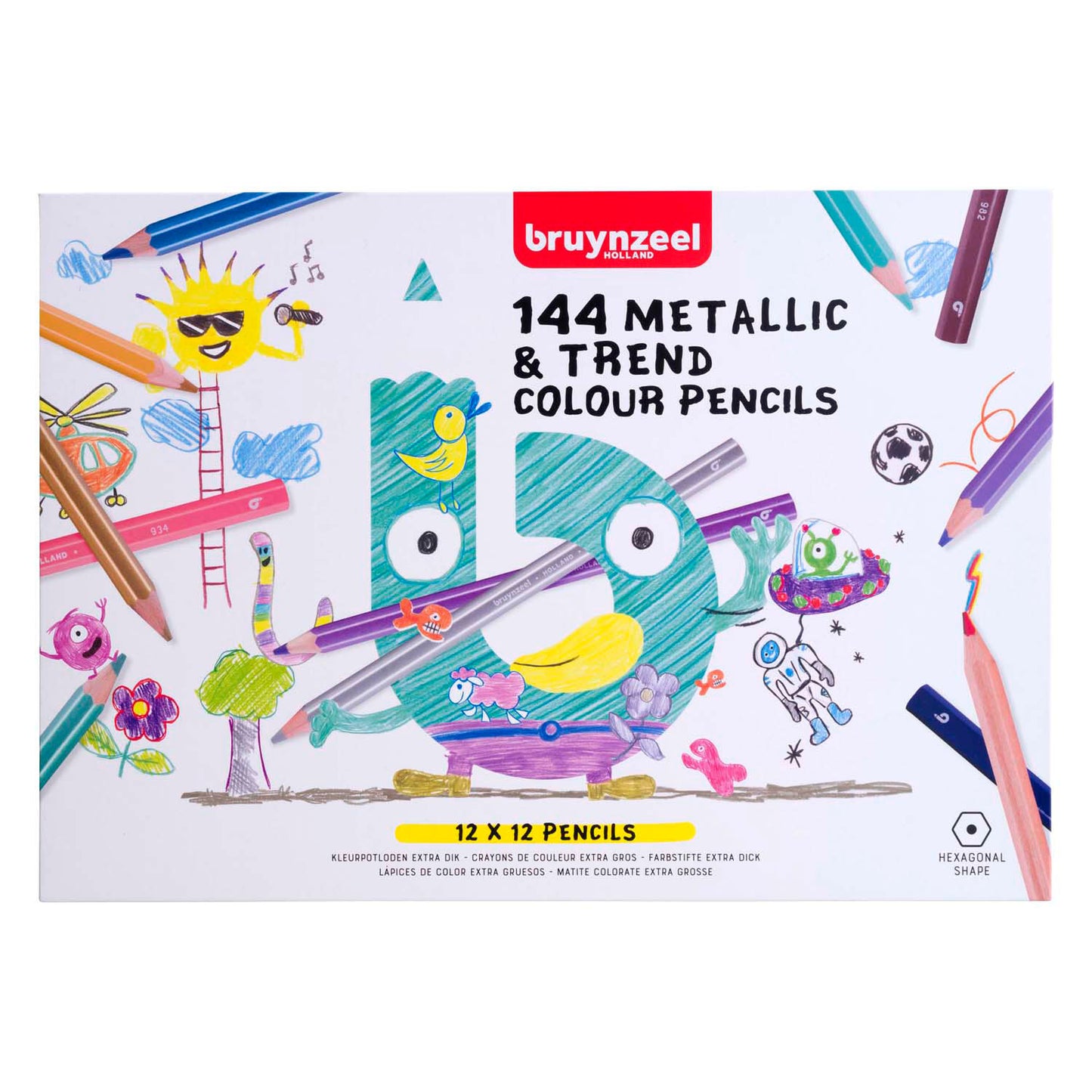 Bruynzeel mega color matita set di colori di tendenza metallica