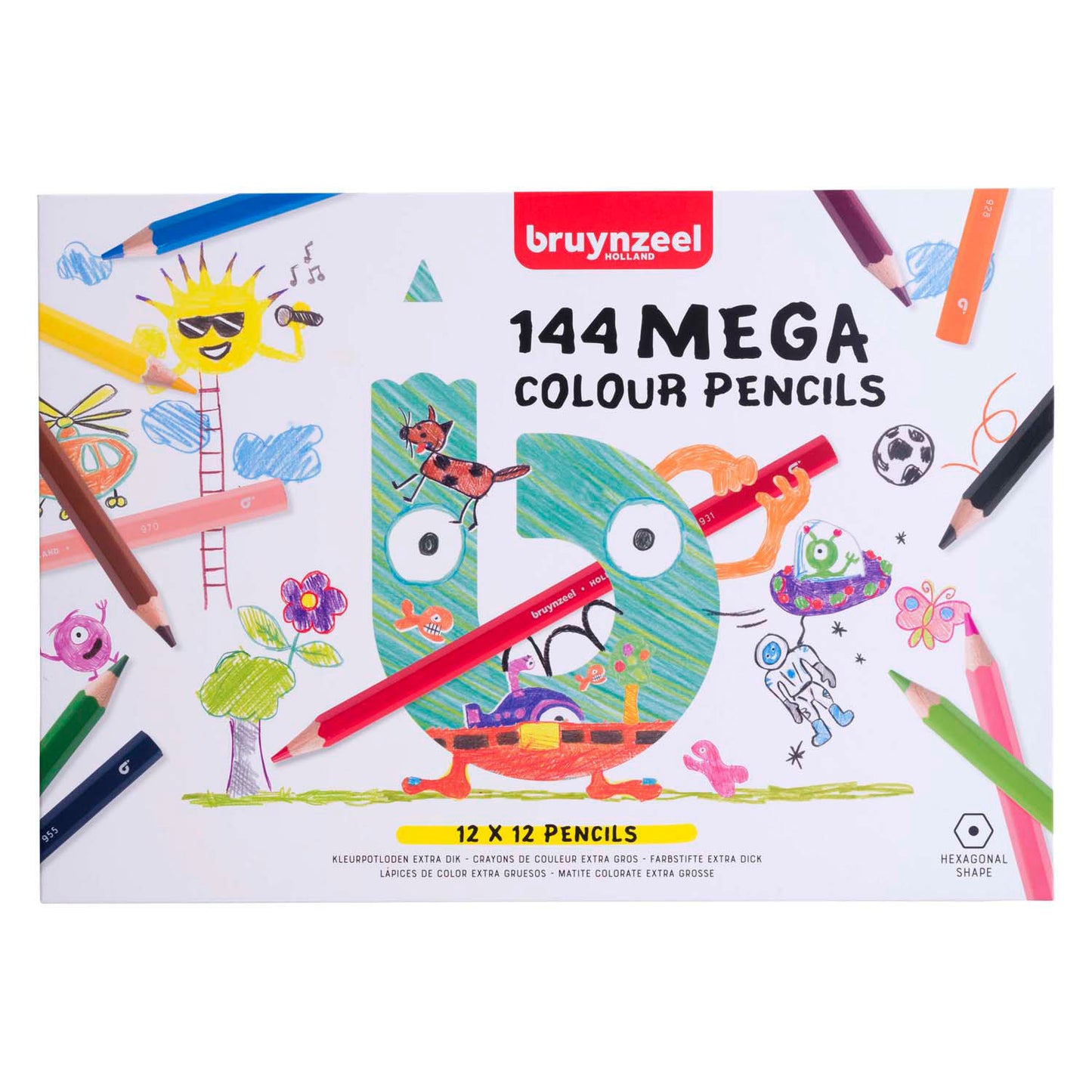 Set di matite color bruynzeel mega, colori 12x12