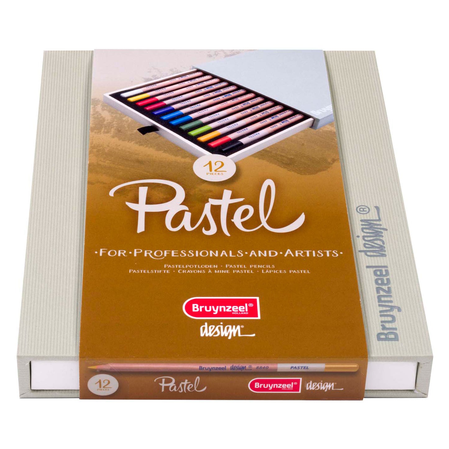 Caja de lápiz pastel de diseño de Bruynzeel, 12 colores