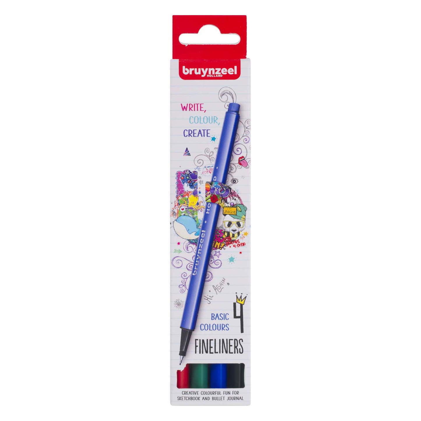 Bruynzeel Fineliner Set 4 Colors