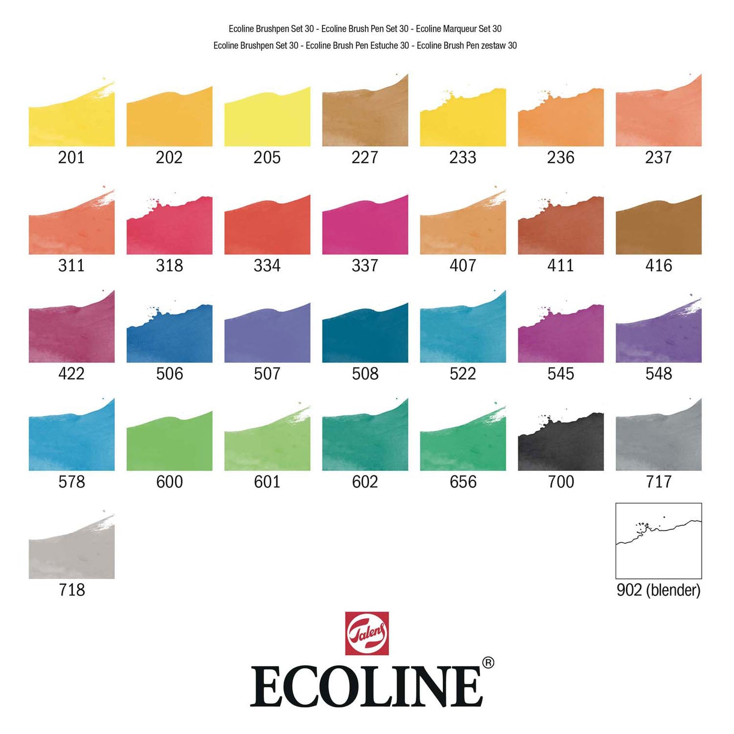 Juego de lápiz de pincel ecolino Bruynzeel primario, 30 colores