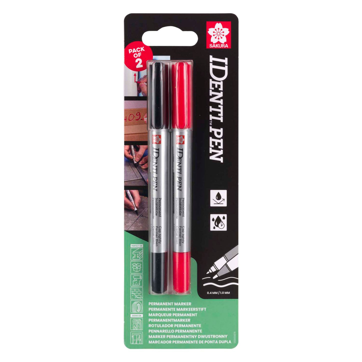Sakura Identit-Pen Set, nero e rosso