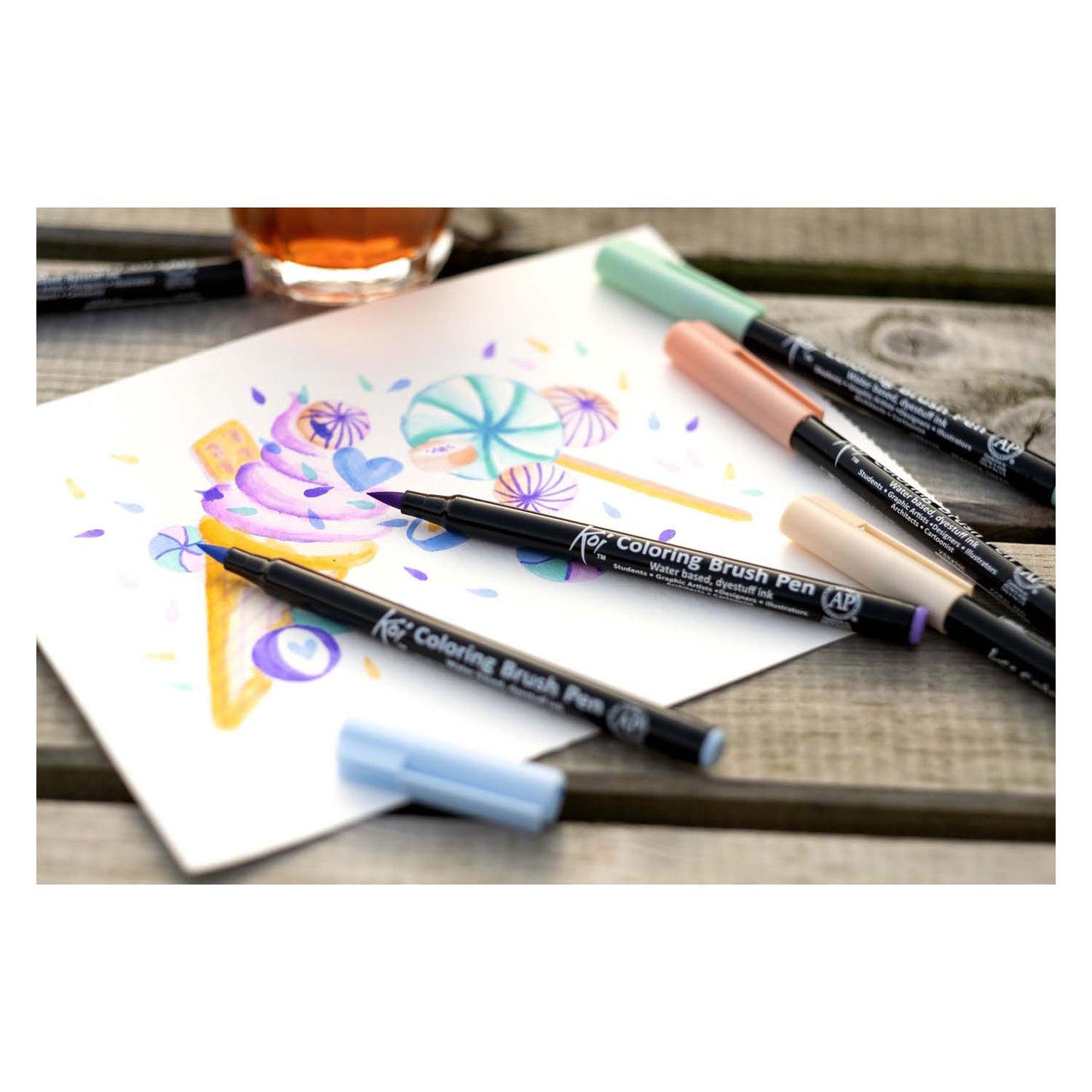 Sakura Koi Coloring Brush Pen Set Sweets, 6 colors