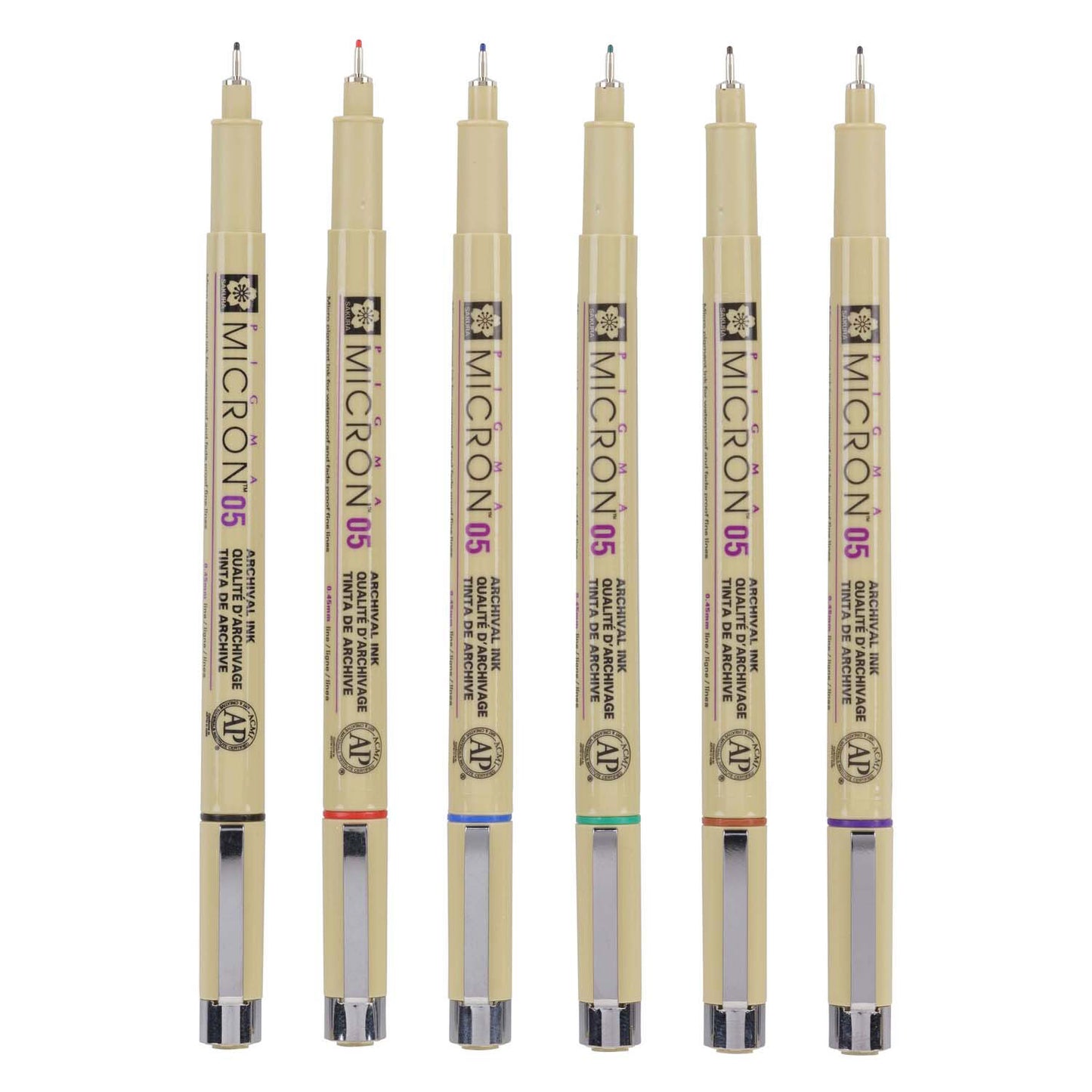 Tasca Sakura Pigma Micron 05 con 6 colori di base