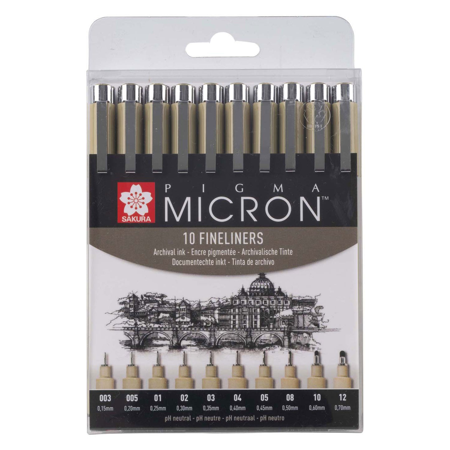 Sakura Pigma Micron Pouch 10 Fineliners Negro
