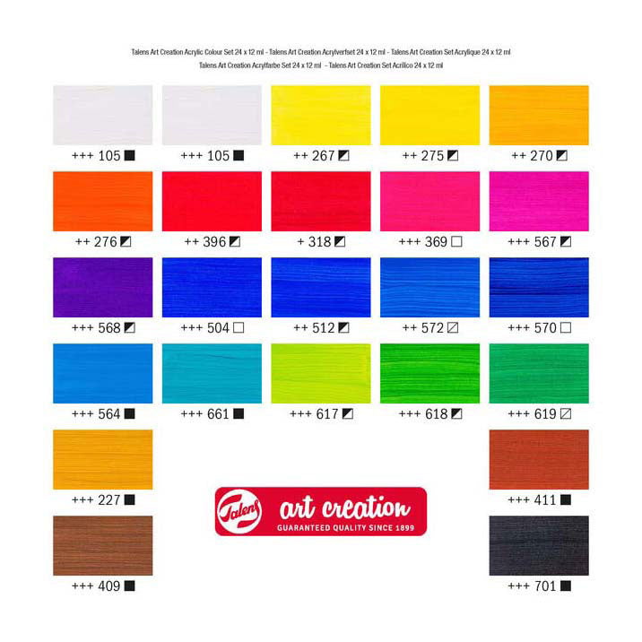 Talens Art Creation Set de pintura acrílica, 24x12ml