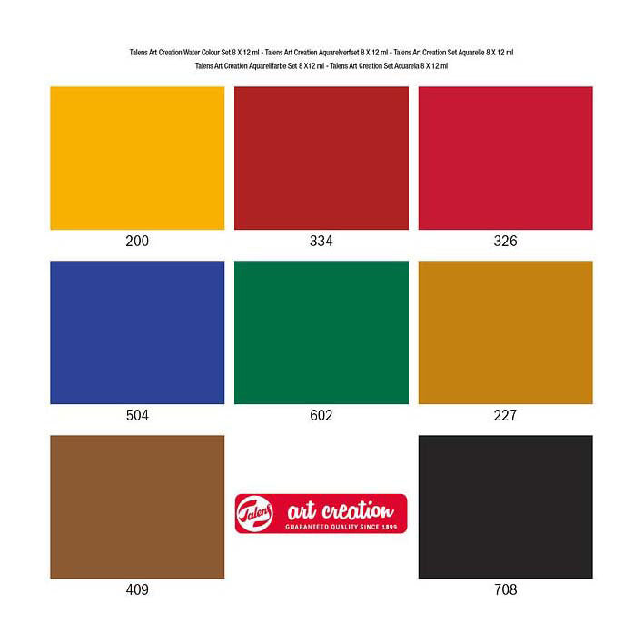 Creazione d'arte di Talens Aquarel Paint Set 8x12ml