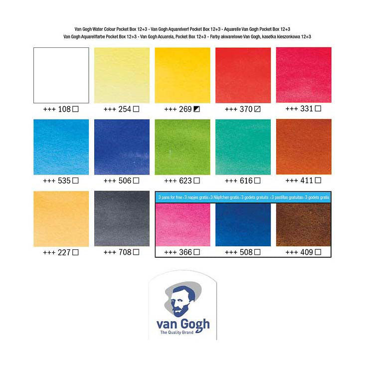 Van Gogh Aquarel Paint Pocket Box Colores básicos