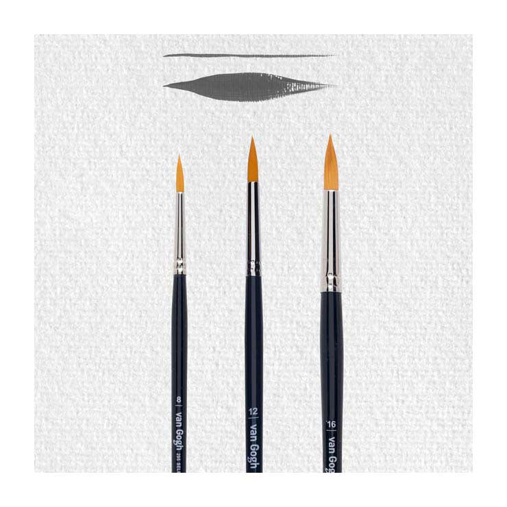 Van Gogh Brush per olio e vernice acrilica 3 pezzi S295 NR 8-12-16