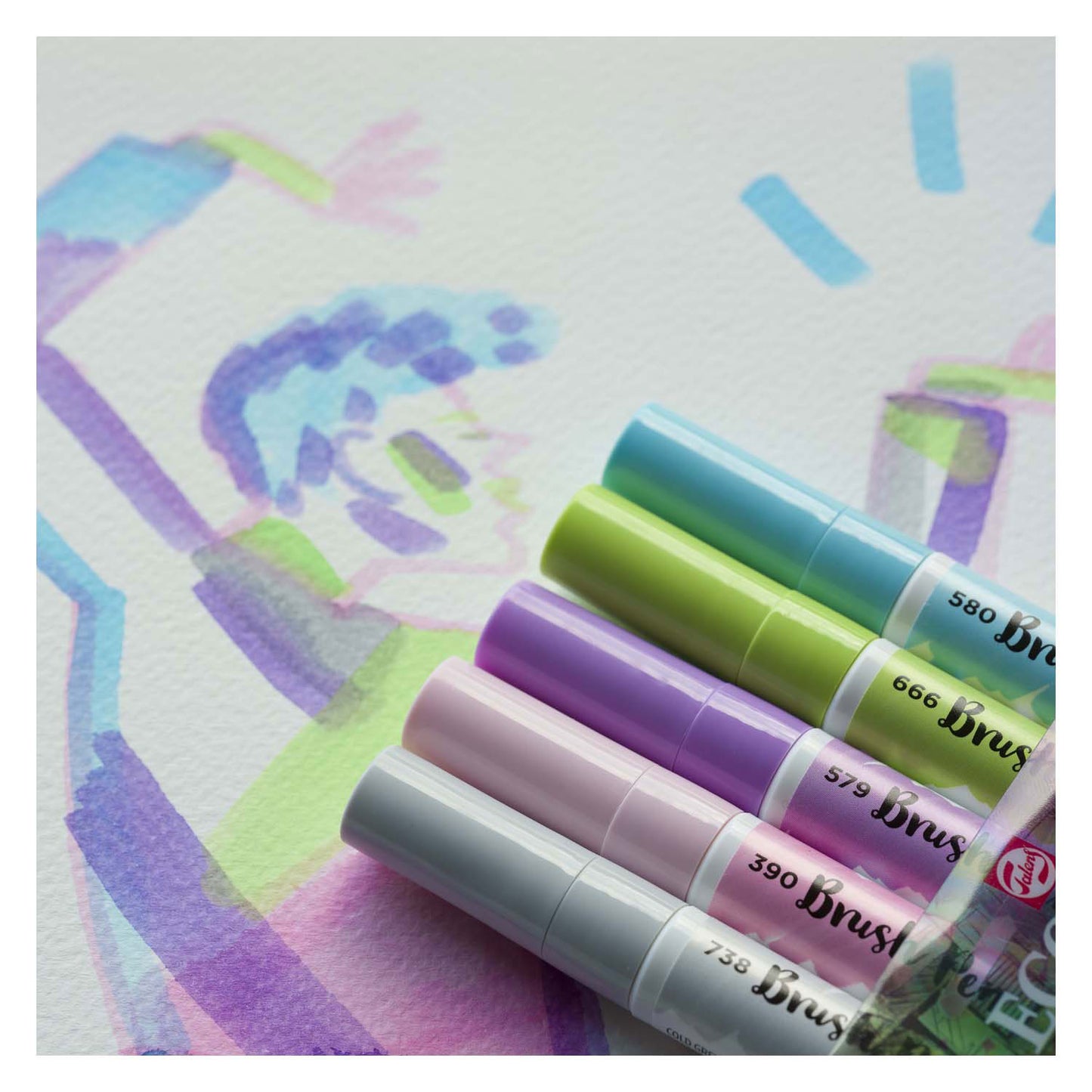 Pennello a pennello Bruynzeel Set di Pastello per ecoline 5 pezzi