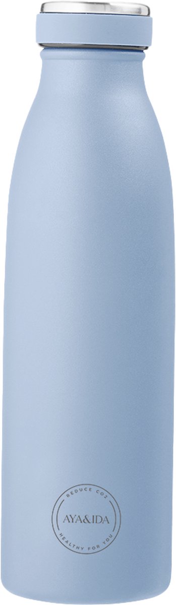 Aya ida - drinking bottle - thermosfles - waterfles - 500ml - powder blue