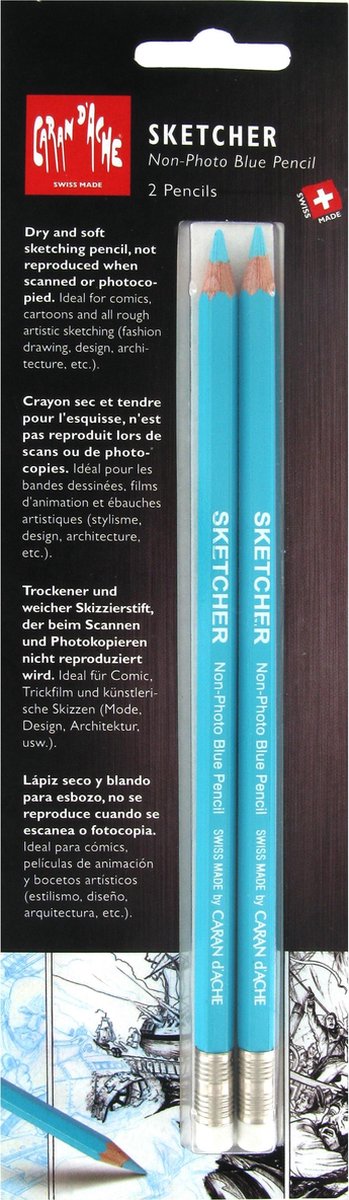 Caran d'ache sketcher lápiz azul no fotográfico 2 piezas
