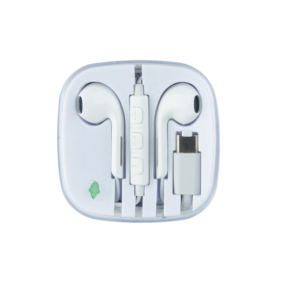 Greenmouse auricolari mouse verdi USB-C bianchi (5 pezzi)