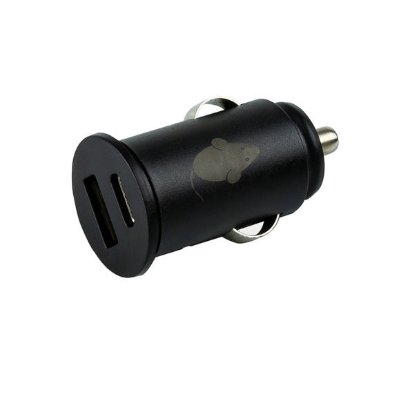 Cargador de ratón para coche verde doble USB USB-C negro (5 piezas)