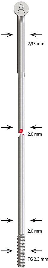 Radio Alpina radio inox conificado 2,34x280 mm