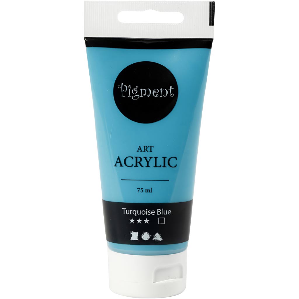 Creative Company Pigment Art Acrilic Paint Turquise Blue, 75ml