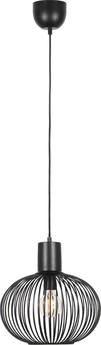 Trio gila - lampada a sospensione - nero opaco - escl. 1x e27 4 l - p: 33cm - montaggio a soffitto - regolabile in altezza