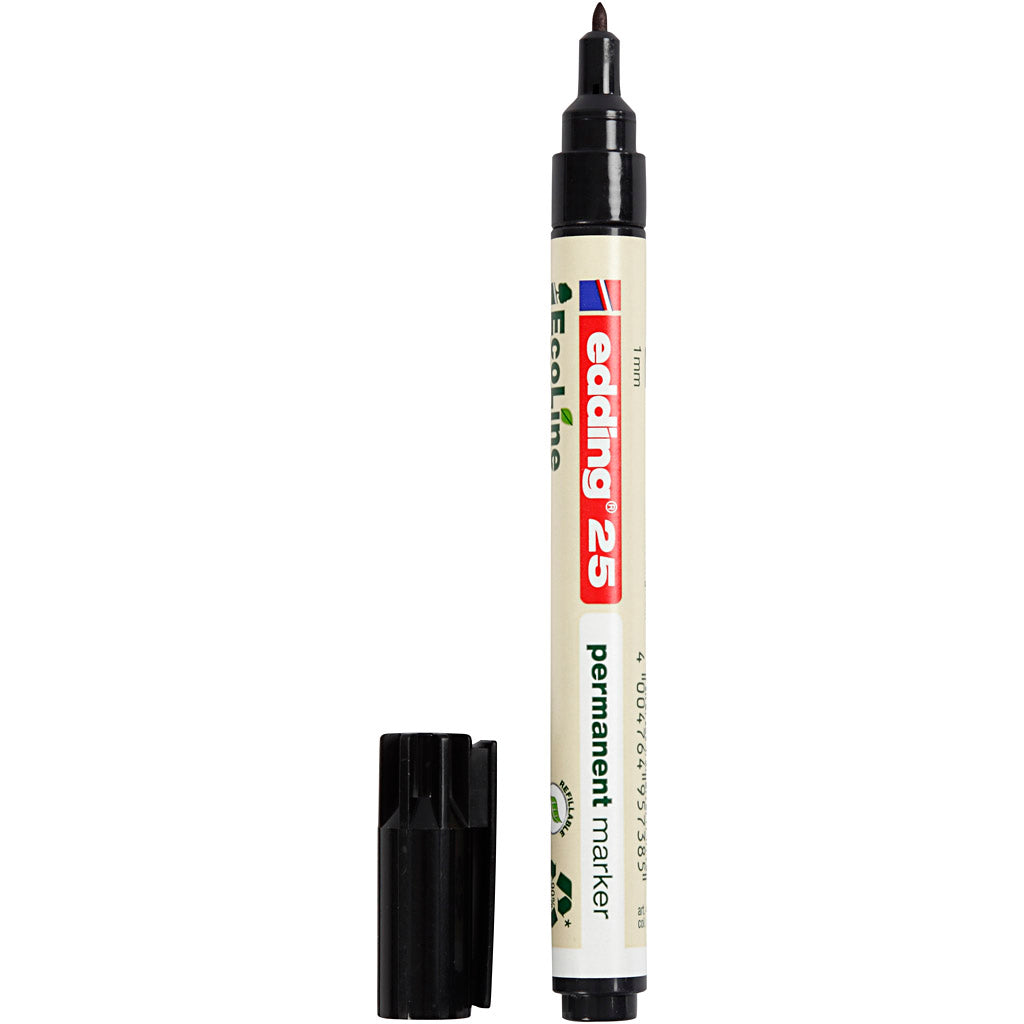Marcatore di ecoline edding 25, AFM 25, spessore della linea 1 mm, nero, 1 pezzo