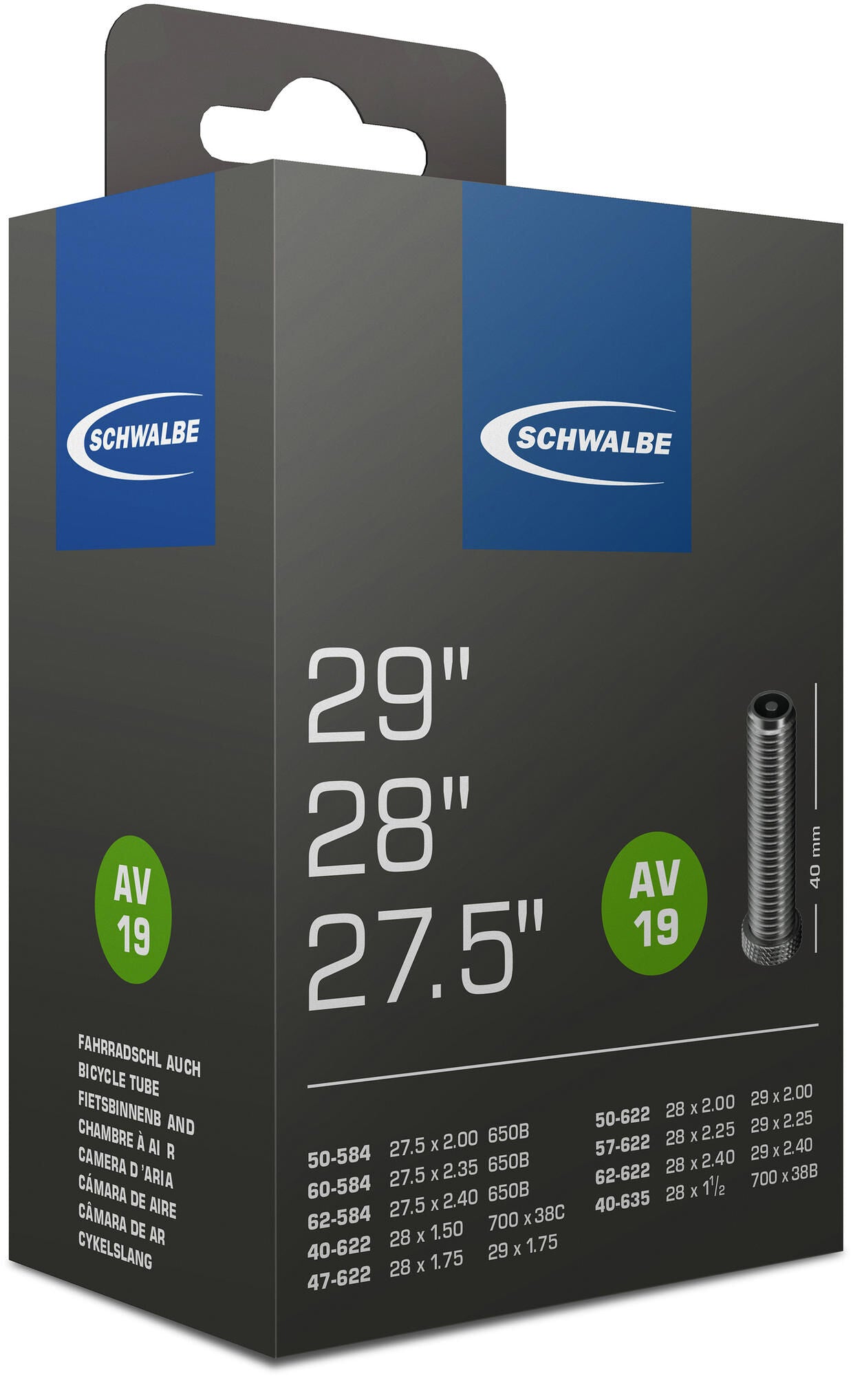 Schwalbe Tube #19 40 62-584 635 AV40 Autom