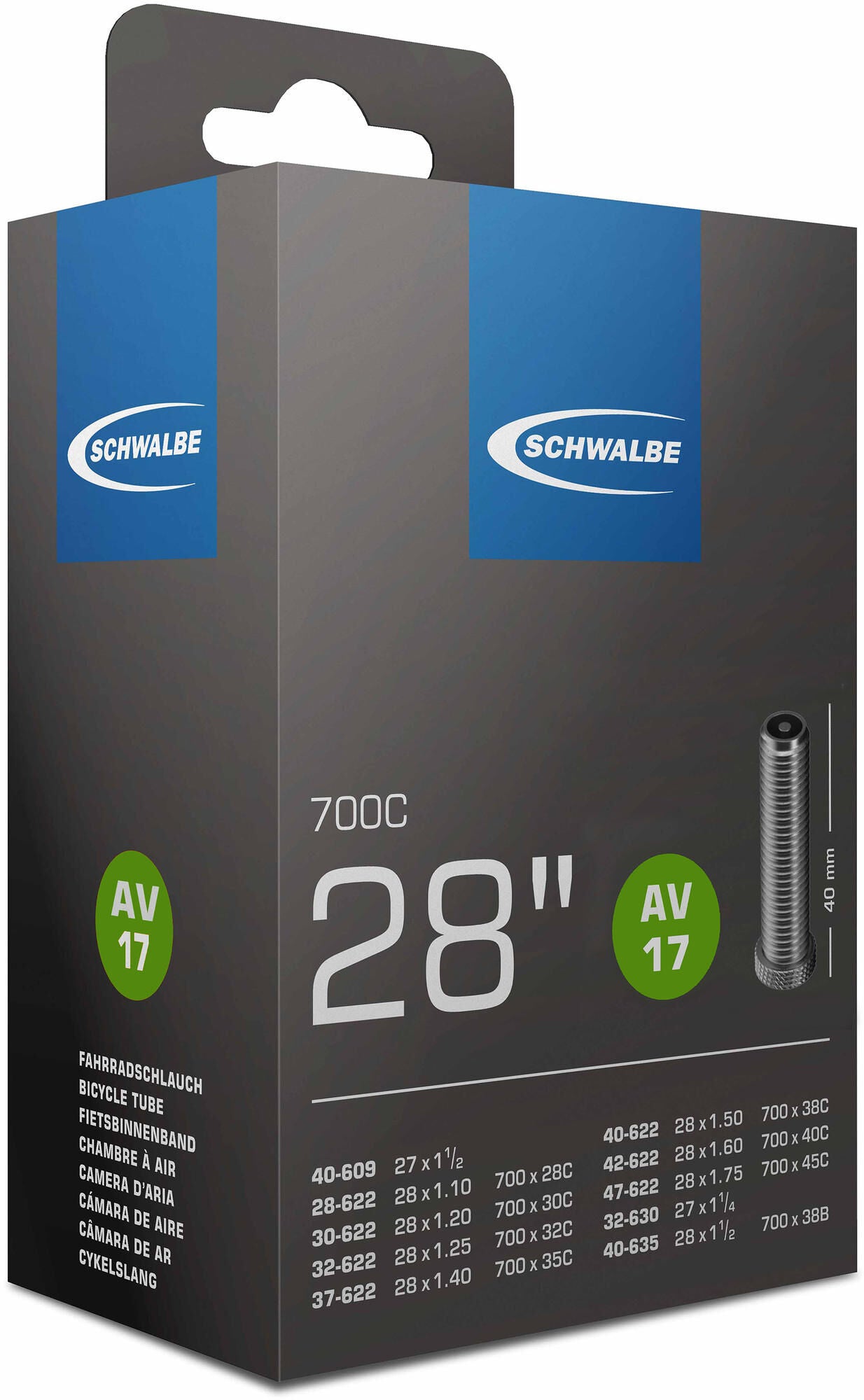 Camera d'aria Schwalbe #17 28 47-622 635 av40 autom
