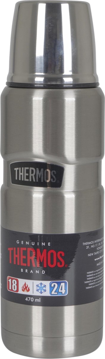 Botella termo king - 0,47 litros - color plateado