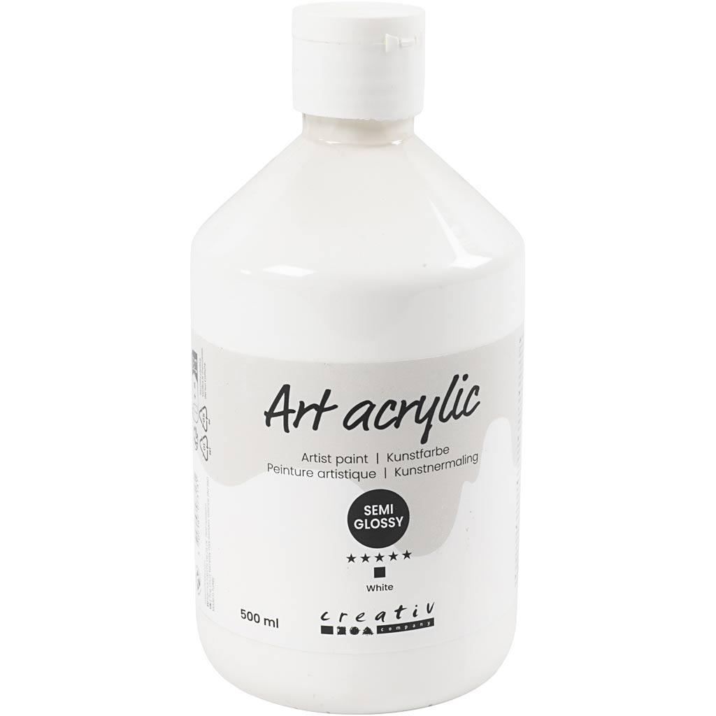 Pittura acrilica Creative Company, semilucida, opaca, bianca, 500 ml 1 flacone