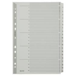 Tabs leitz gris 1 a 20 a4 160g m² cartón