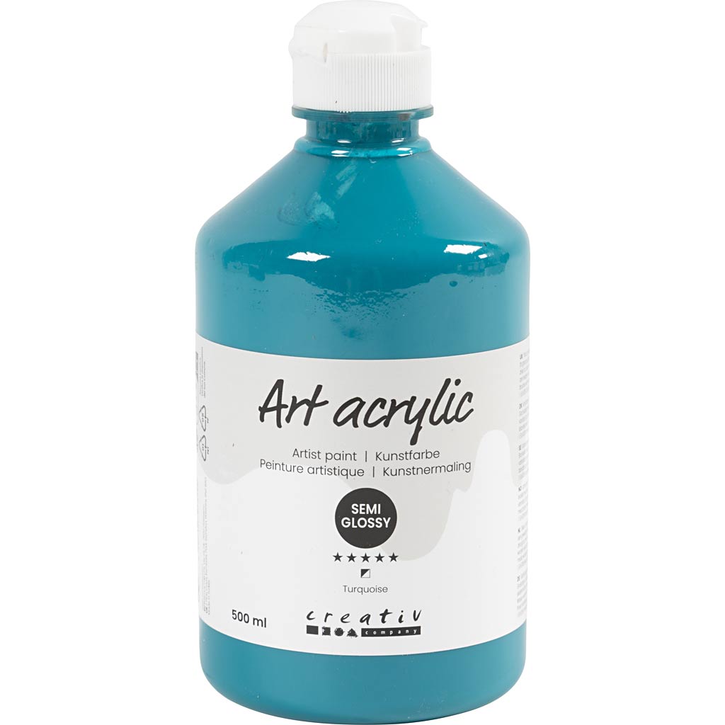 Vernice acrilica Creative Company, semilucida, opaca, turchese, 500 ml 1 flacone