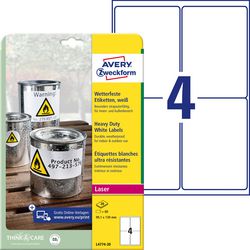 Etichette Ty Heavy Du Avery Zweckform 99,1 x 139 mm 80 pezzi