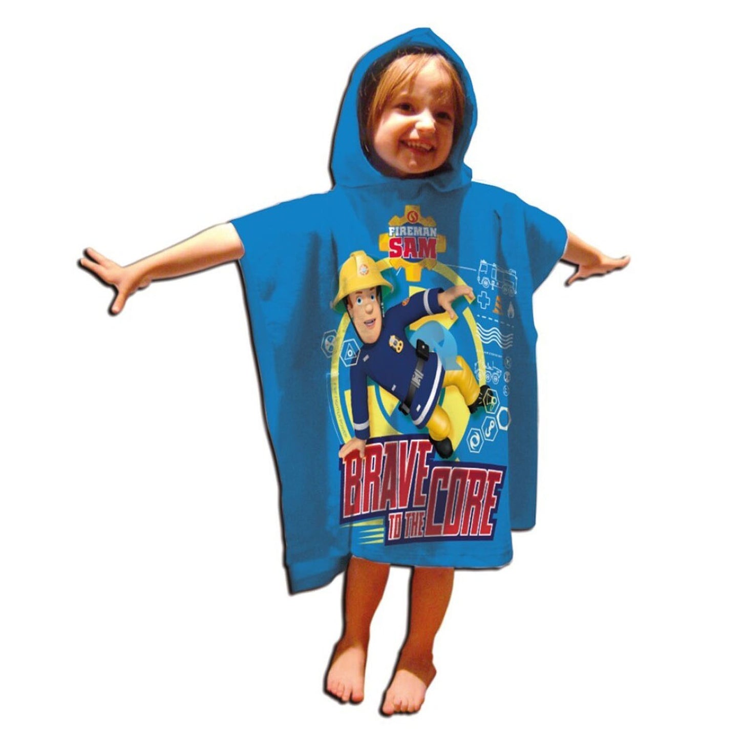 Pompiere Sam asciugamano poncho, 60x120cm