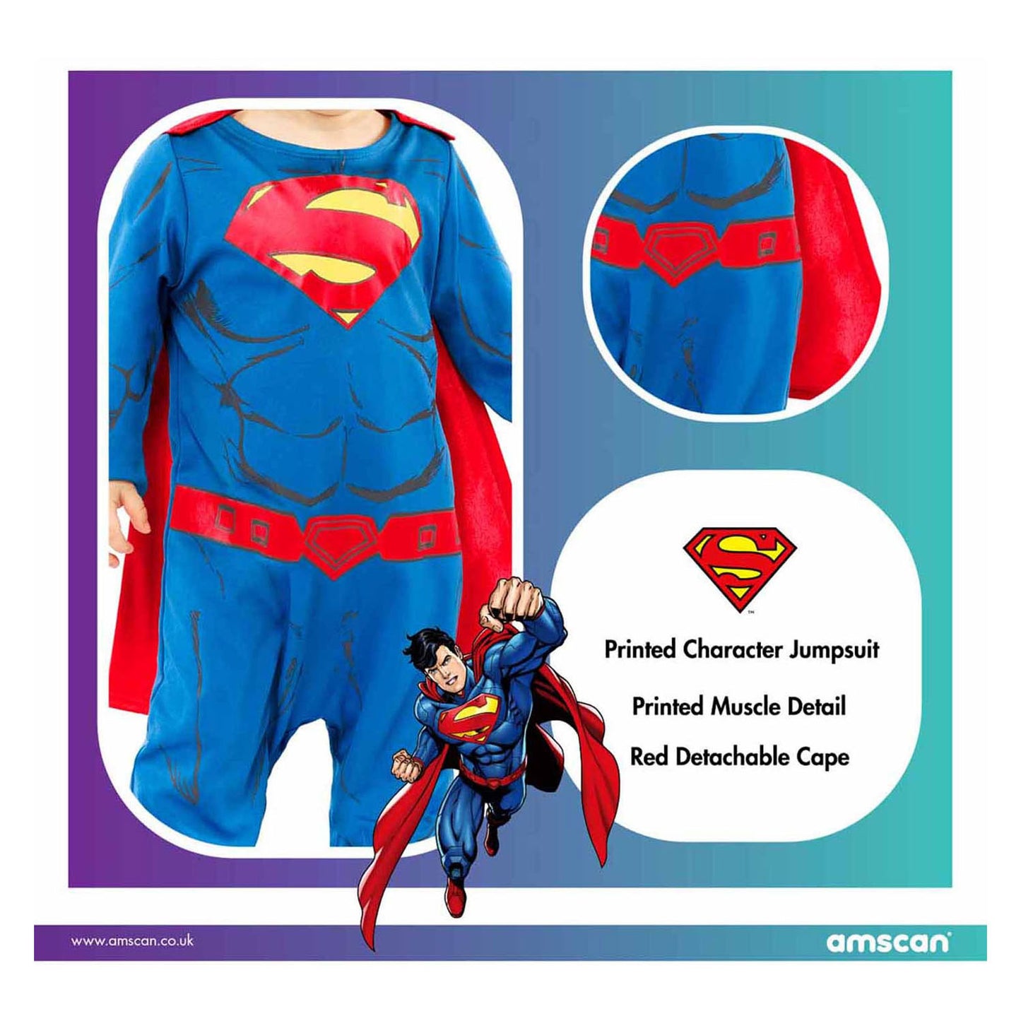 Costume per bambini Superman, 2-3 anni.
