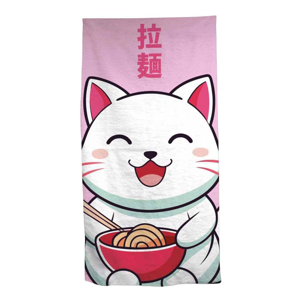 Telo mare gatto Kawaii - 70x140 cm