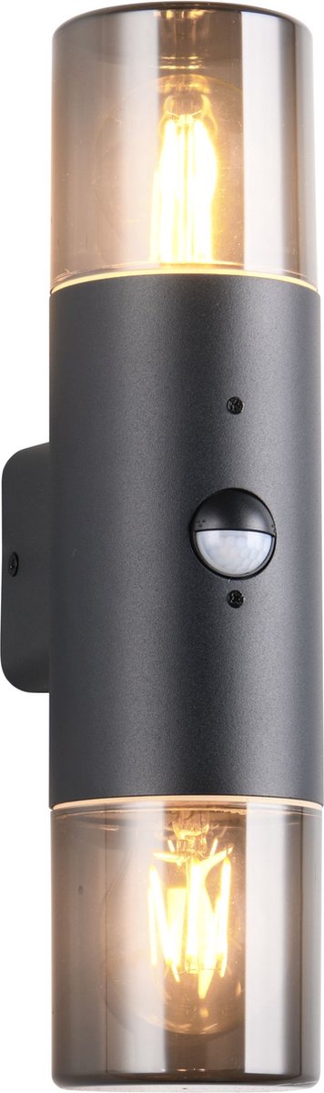 Trio hoosic - lampada da parete - nero opaco - escl. 2x e27 4w - illuminazione da esterno - ip44