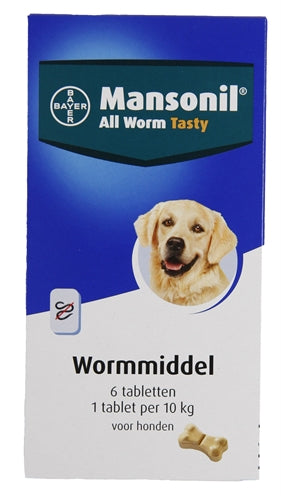 Dog Mansonil Tutte le compresse di verme